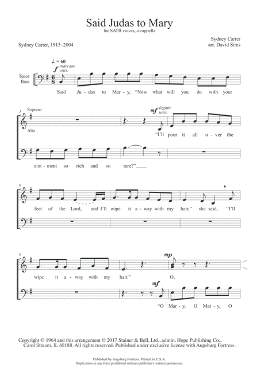 Said Judas to Mary 4-Part scores gallery preview page 3