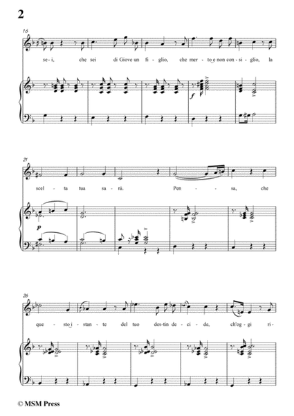 Schubert-Pensa,che questo istante,in F Major,for Voice&Piano image number null