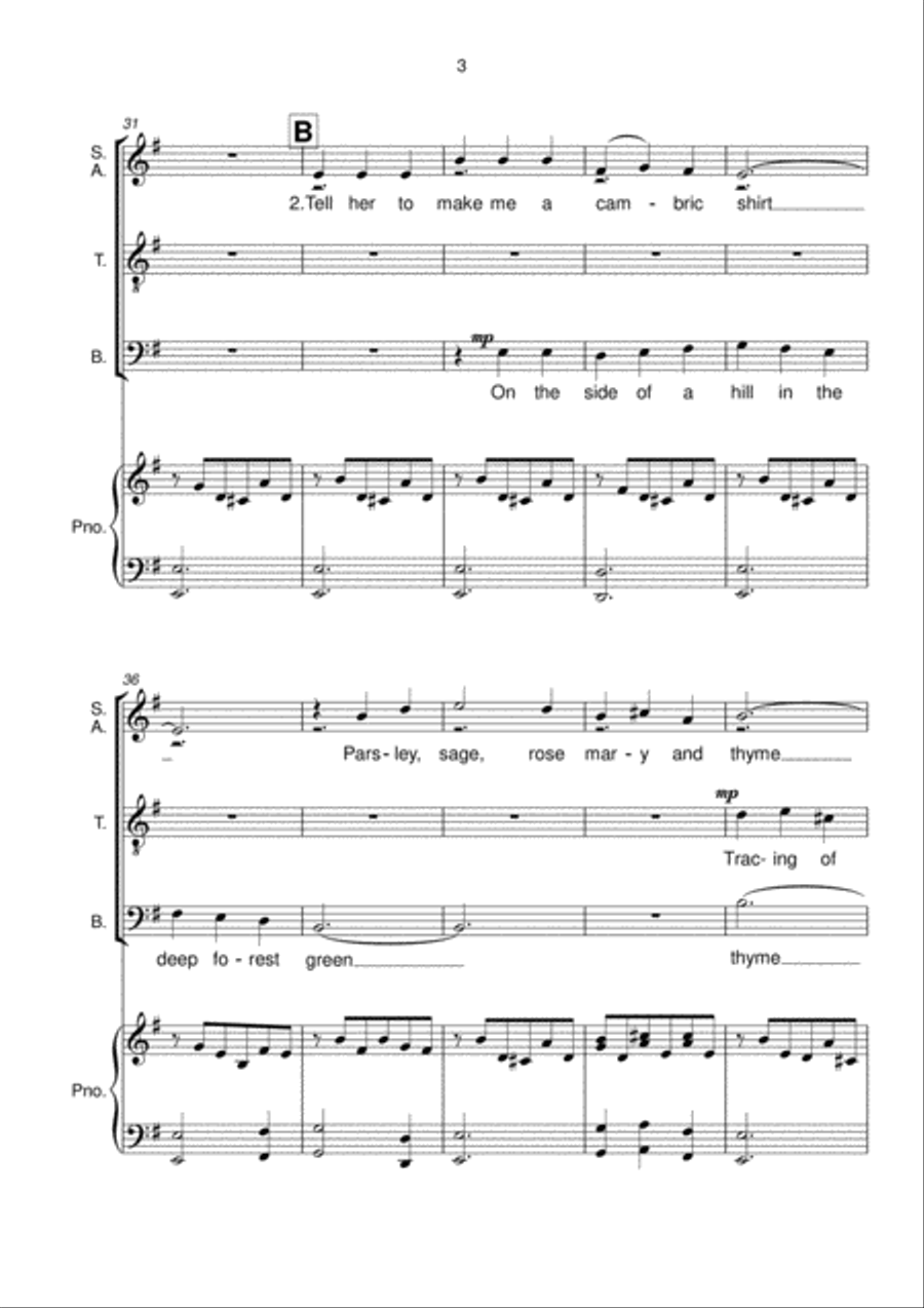Scarborough Fair/canticle 4-Part scores gallery preview page 4