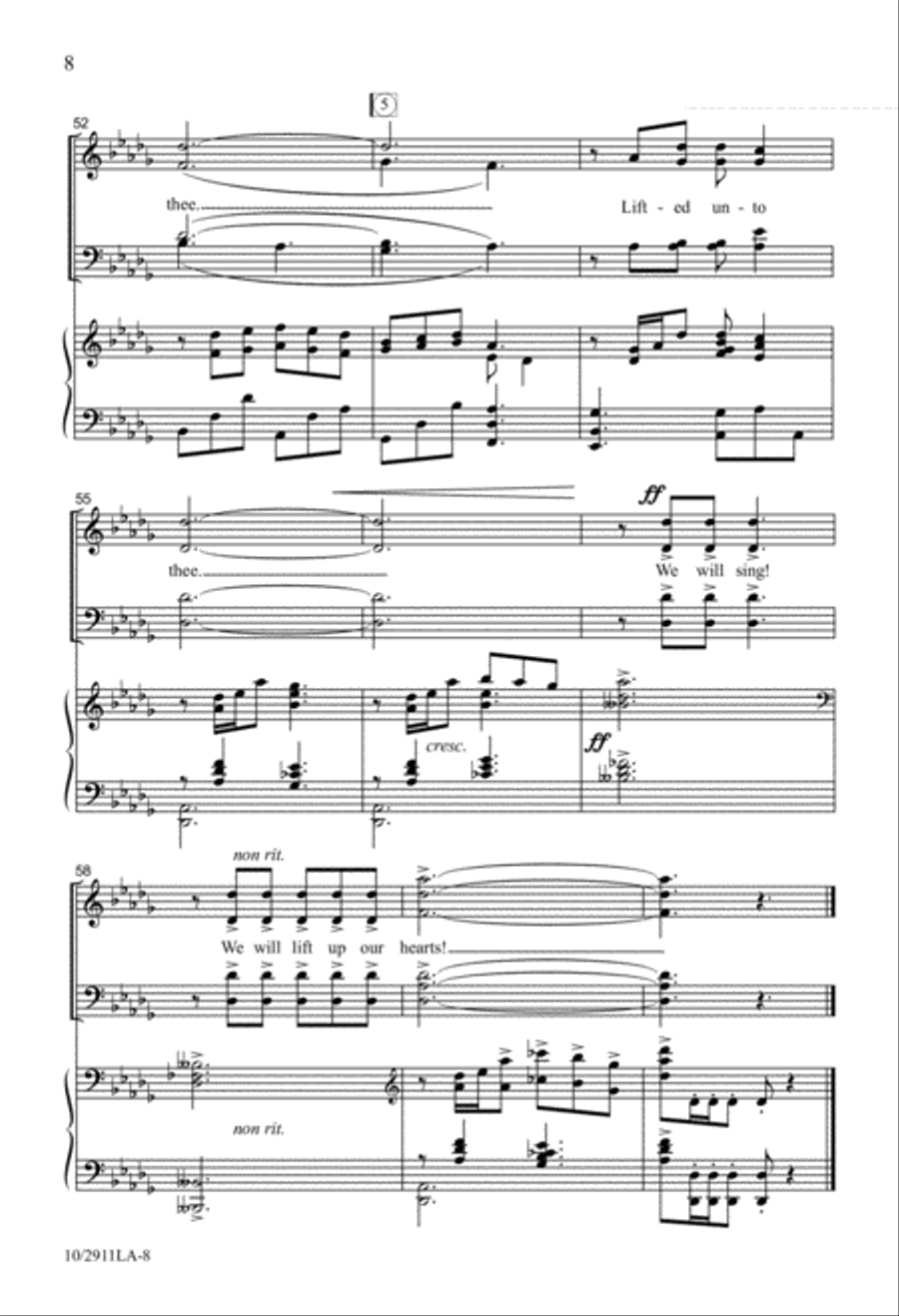We Will Lift Up Our Hearts 4-Part scores gallery preview page 8