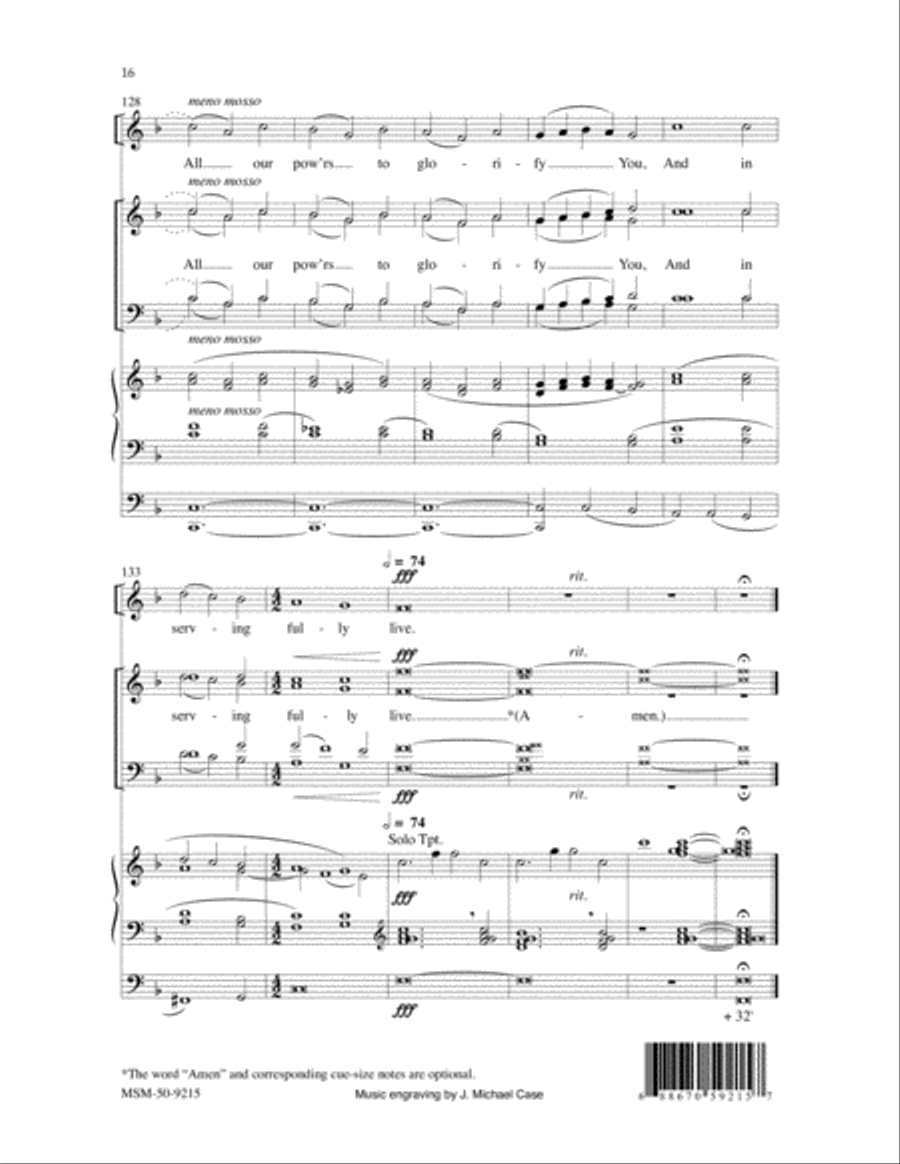 Lord, We Bring Our Gift of Music 4-Part scores gallery preview page 8