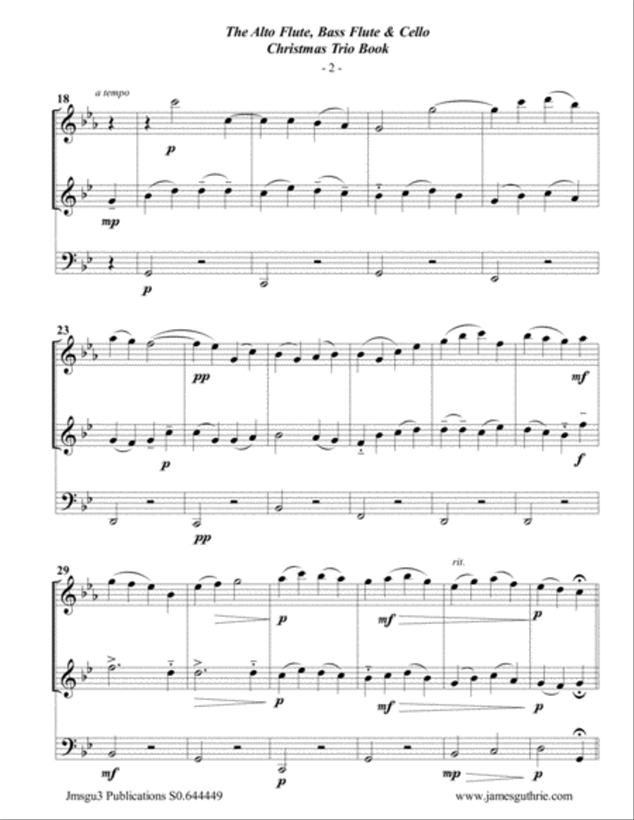 The Alto Flute, Bass Flute & Cello Christmas Trio Book Flute scores gallery preview page 3