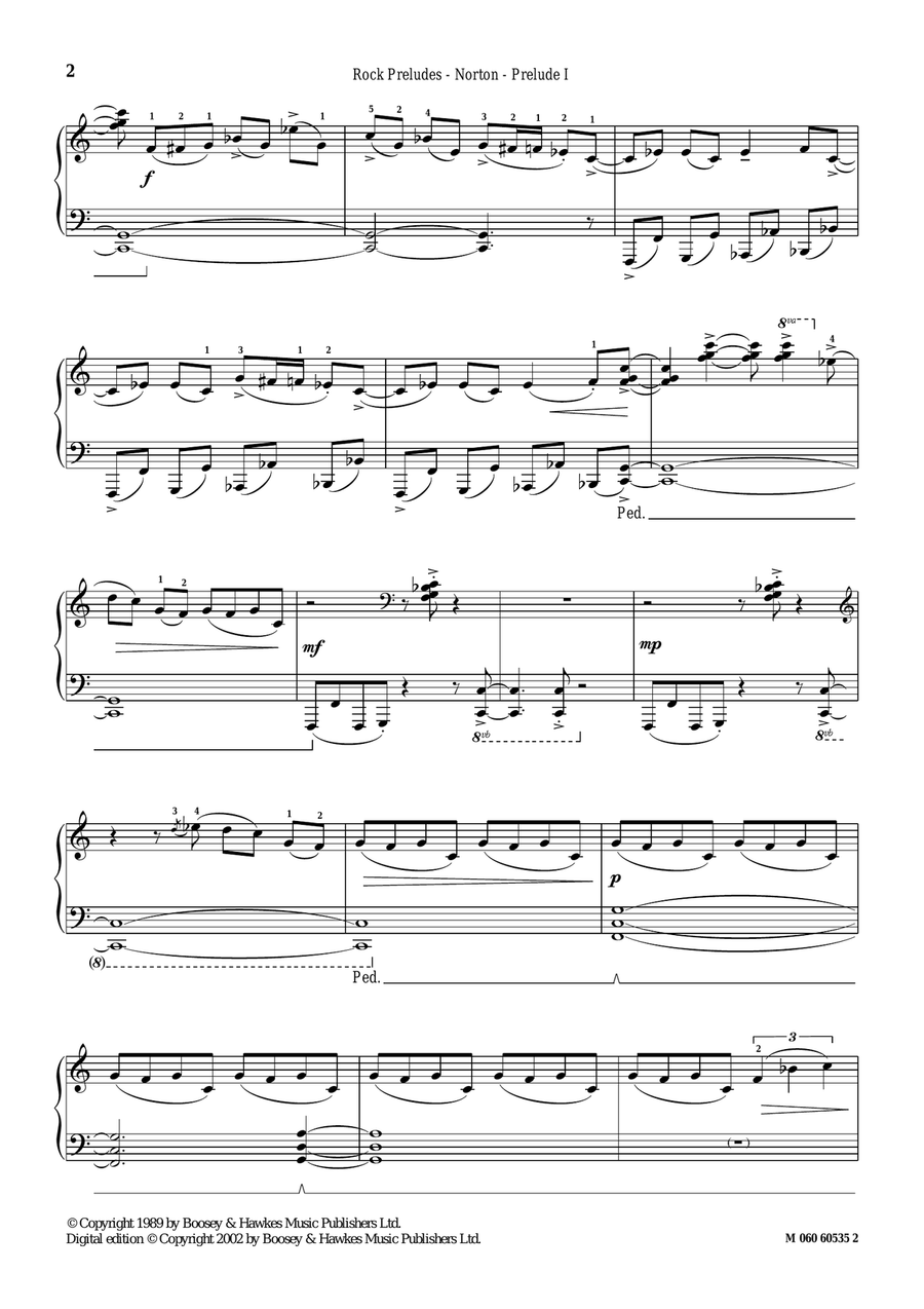Prelude I (Wildcat) (from Rock Preludes) Piano Solo scores gallery preview page 2