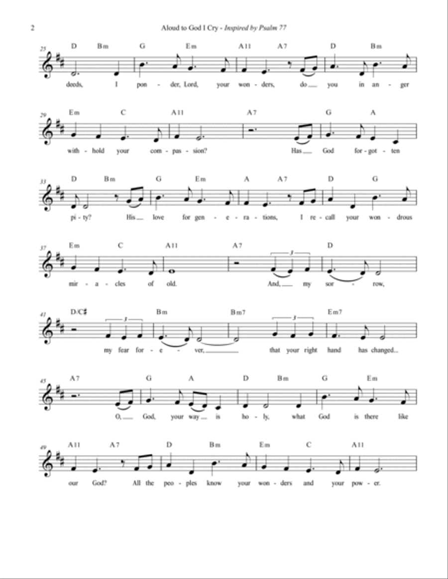 Aloud to God I Cry - Inspired by Psalm 77 Guitar scores gallery preview page 2