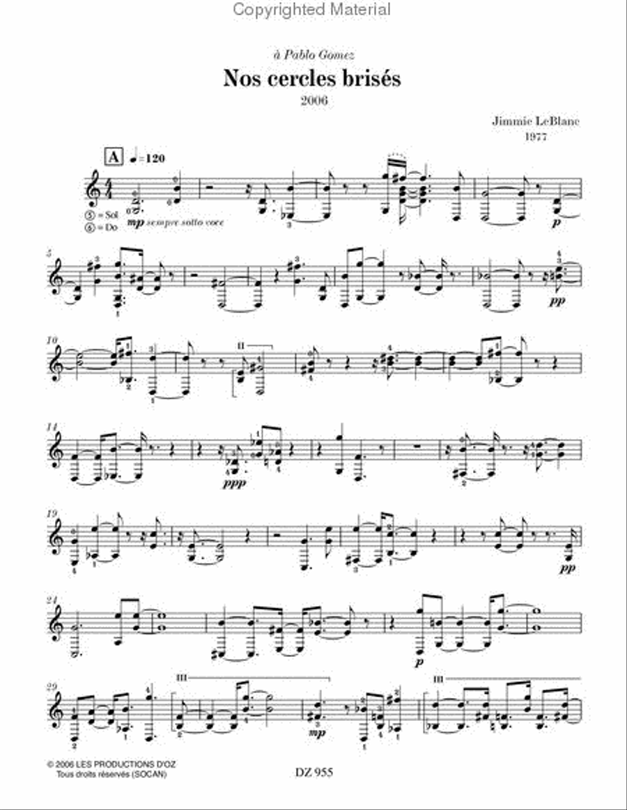 Nos cercles brisés Nos cercles brisés Classical Guitar scores gallery preview page 2