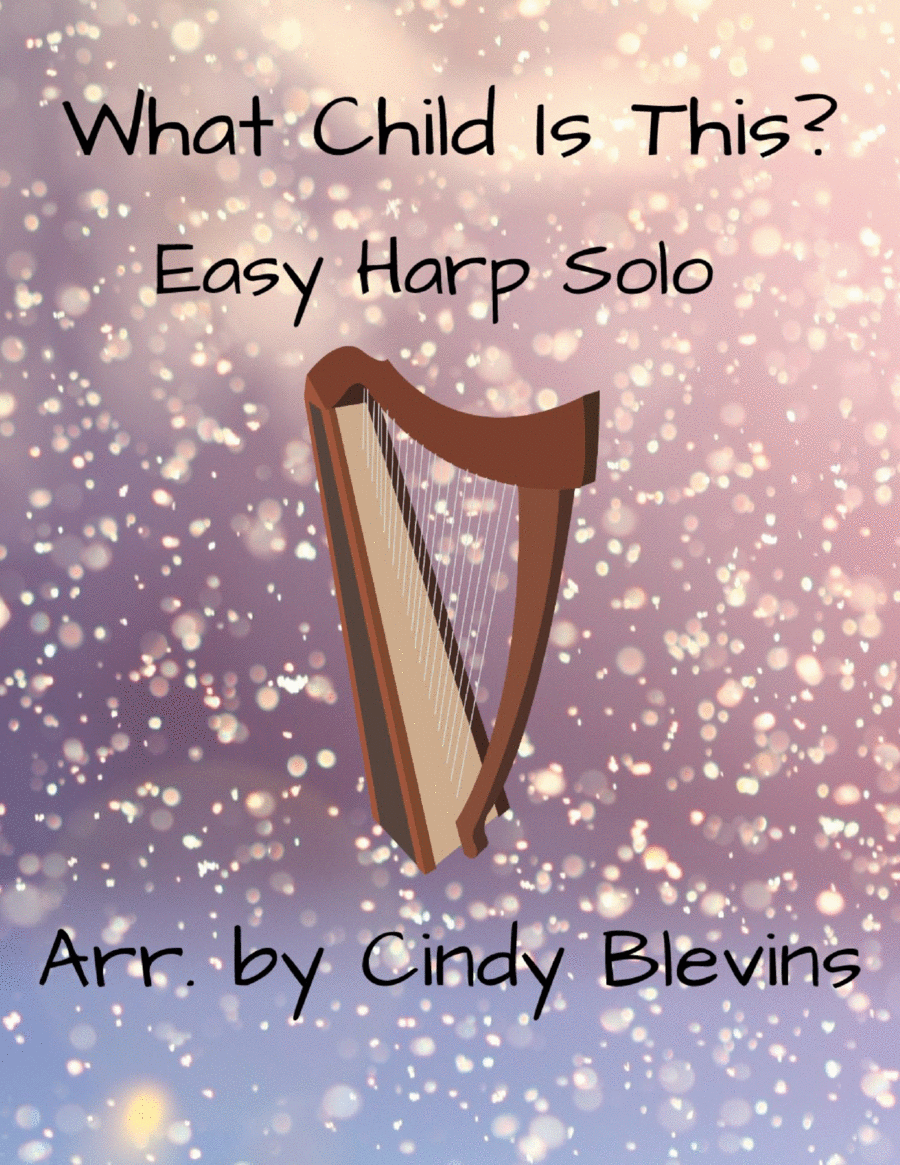 What Child Is This? for easy harp solo Celtic Harp scores gallery preview page 1