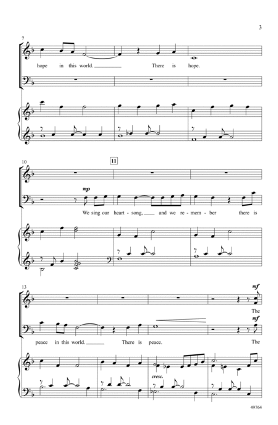 A Light of Hope, A Song of Peace Choir scores gallery preview page 2