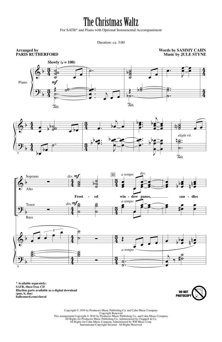 The Christmas Waltz 4-Part scores gallery preview page 1