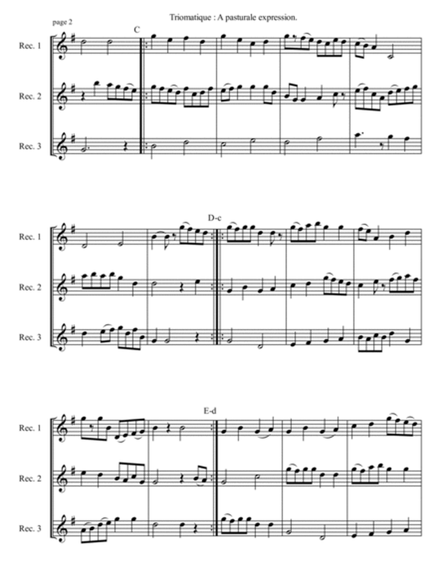 Triomatique (Opus 345) Soprano, Alto, Tenor Recorder - Score Only image number null