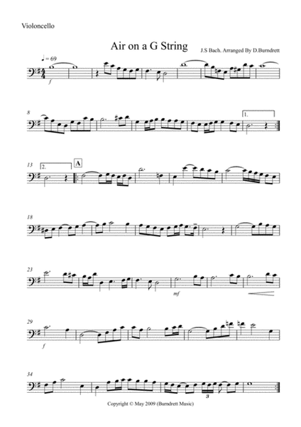 Air On A G String for Cello And Piano image number null