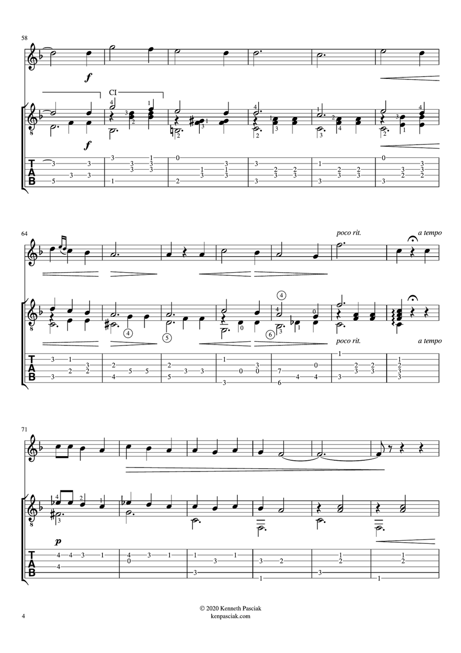 A Vucchella (for Flute or Violin and Guitar) Flute scores gallery preview page 6