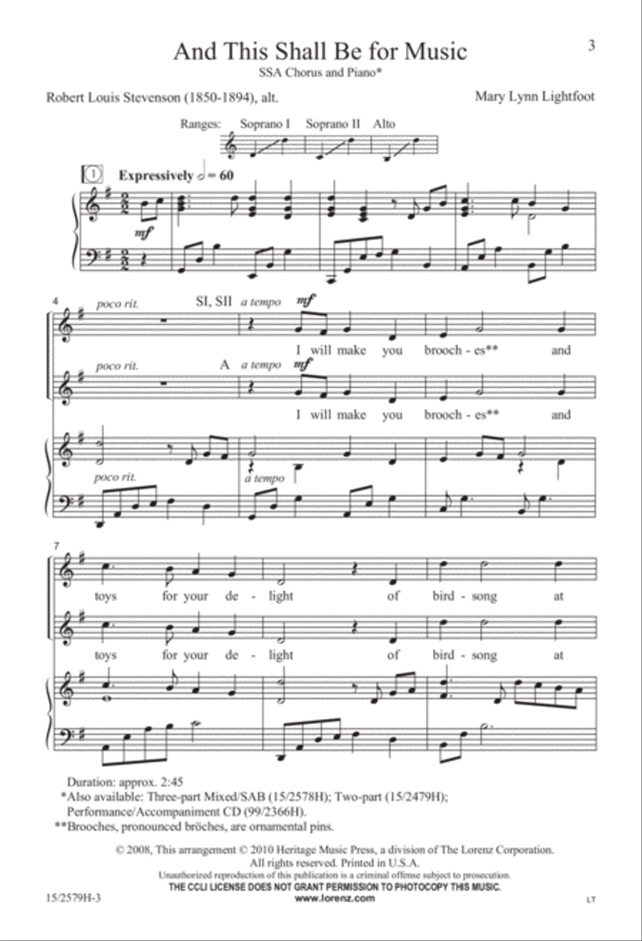 And This Shall Be For Music SSA scores gallery preview page 3