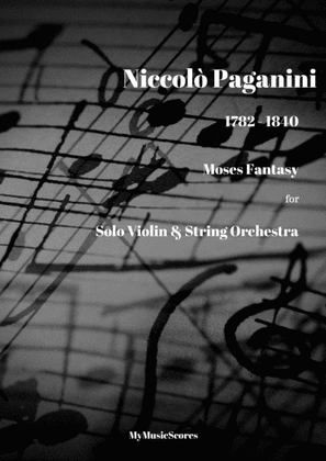 Book cover for Paganini Moses Fantasy for Violin and String Orchestra
