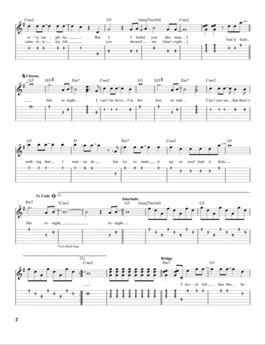 Feels Like Tonight Acoustic Guitar scores gallery preview page 2