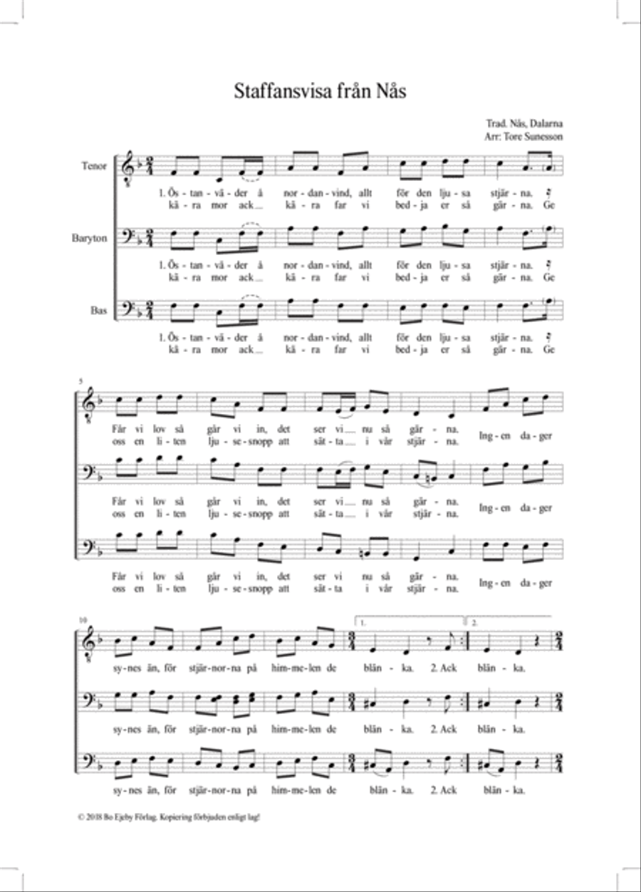 Staffansvisa från Nås 3-Part scores gallery preview page 2