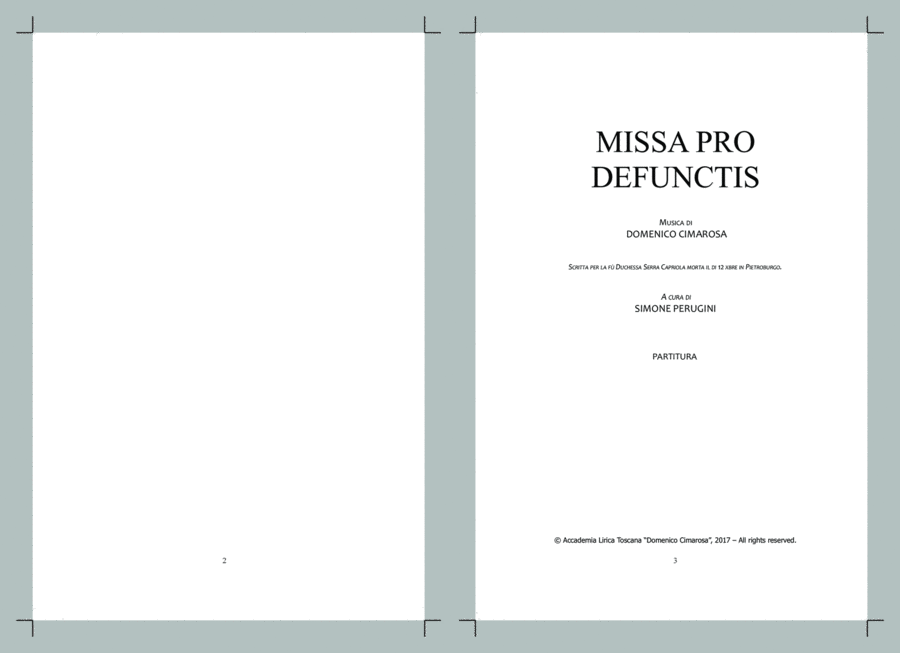Missa Pro Defunctis [Full Score] 4-Part scores gallery preview page 1