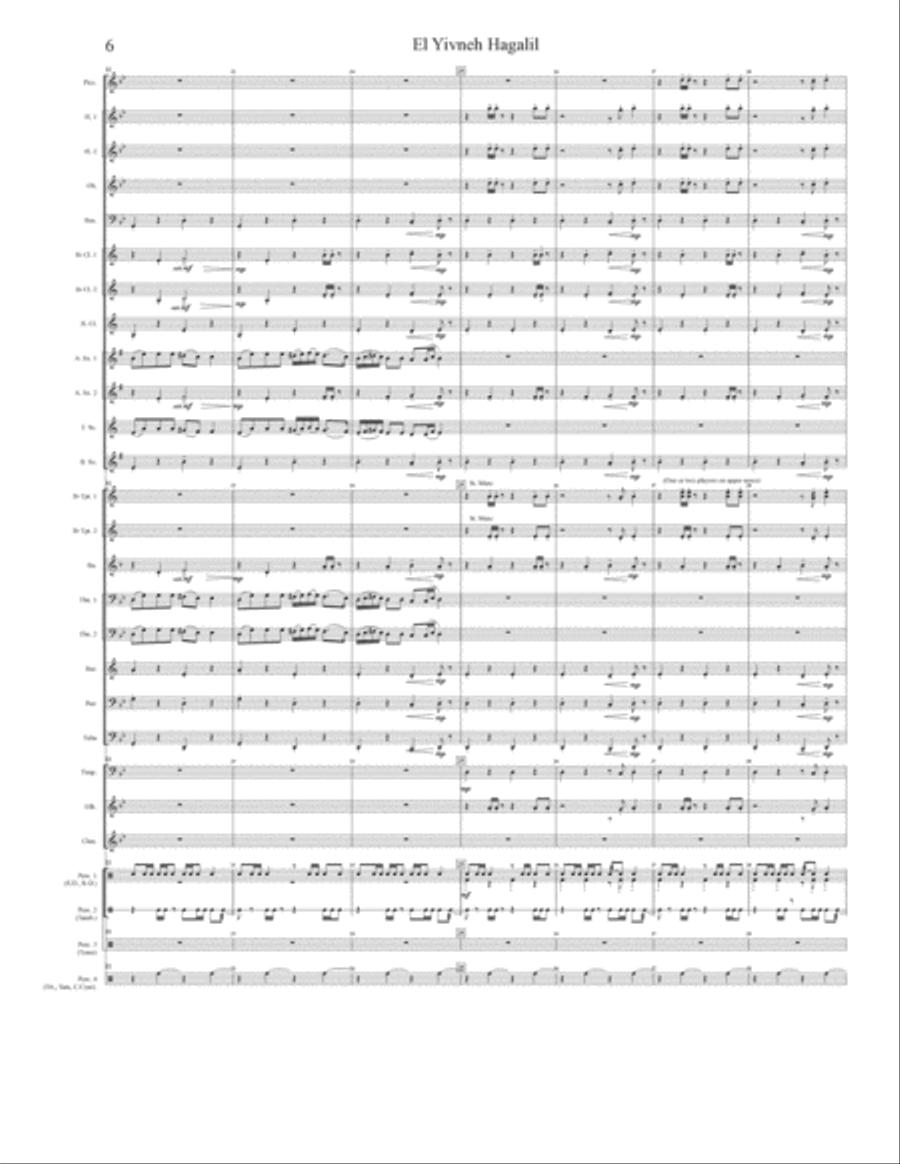El Yivneh Hagalil (Song of Galilee) Concert Band scores gallery preview page 6