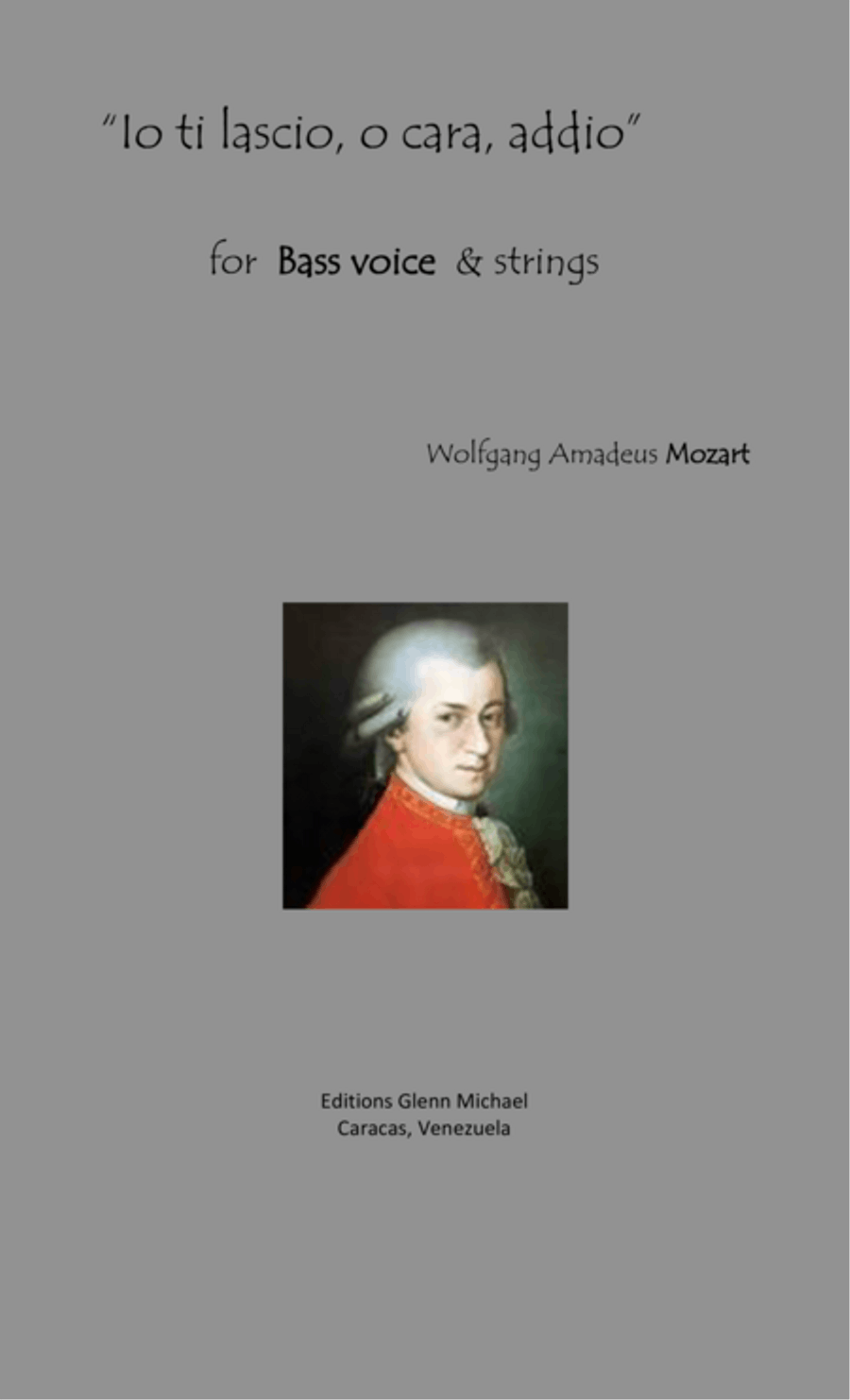 Mozart Bass aria Io ti lascio, o cara, addio String Orchestra scores gallery preview page 1