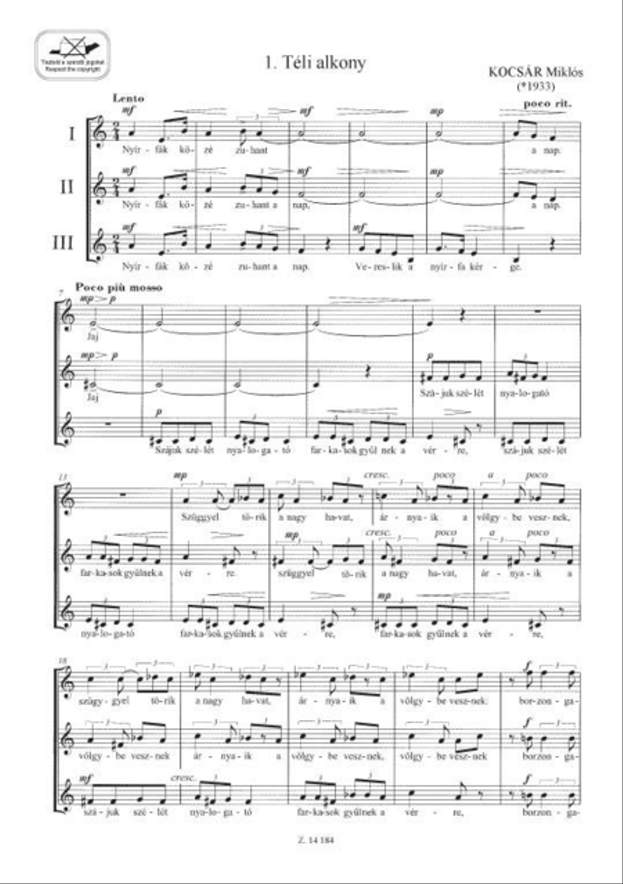 Teli alkony Teli alkony A Cappella scores gallery preview page 2