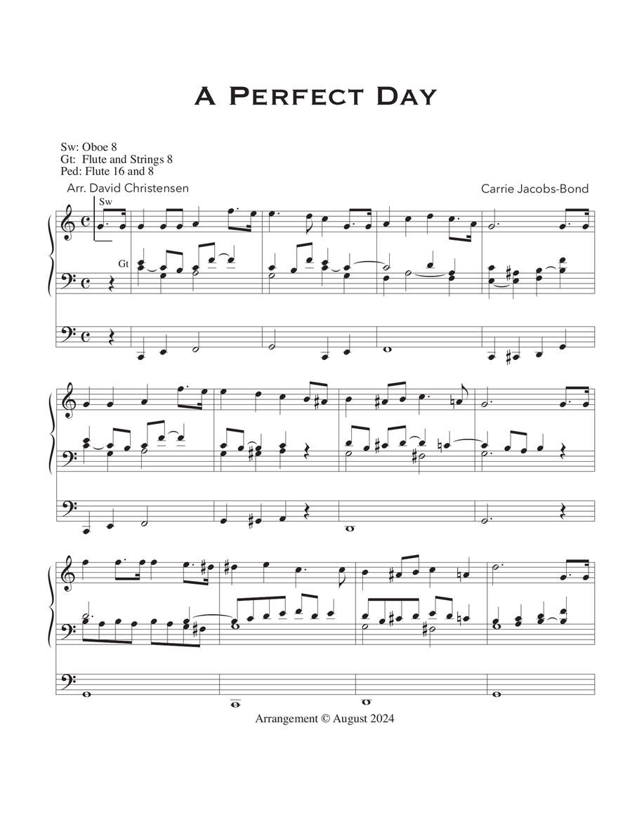A Perfect Day A Perfect Day Organ Solo scores gallery preview page 2