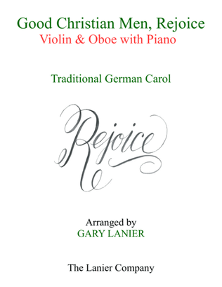 GOOD CHRISTIAN MEN, REJOICE (Violin, Oboe with Piano & Score/Parts)