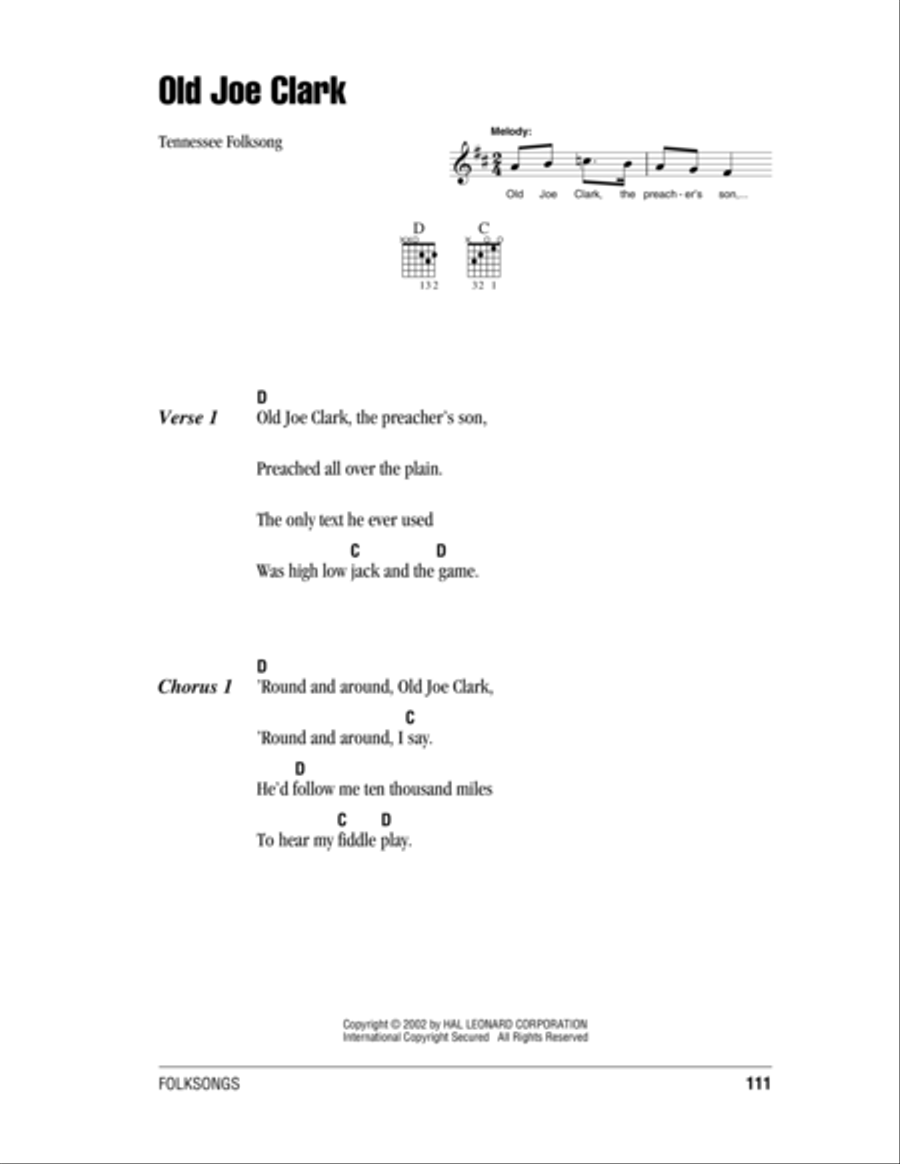Old Joe Clark Acoustic Guitar scores gallery preview page 1