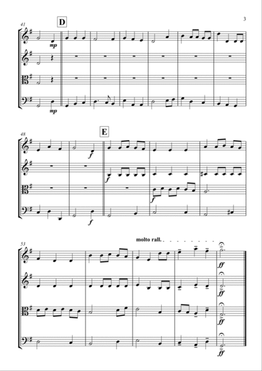 We Wish you a Merry Christmas-String Quartet String Quartet scores gallery preview page 3