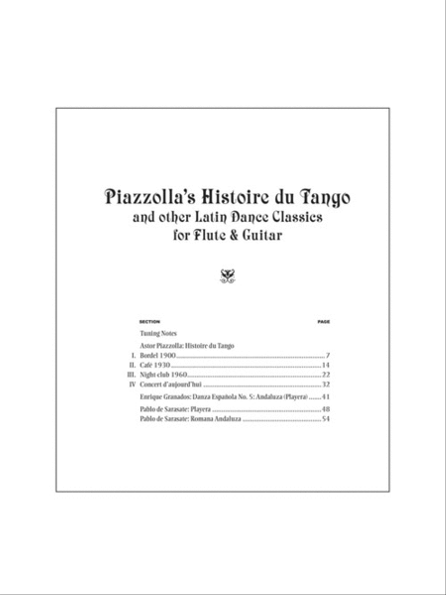 Astor Piazzolla - Histoire Du Tango and Other Latin Classics for Guitar & Flute image number null