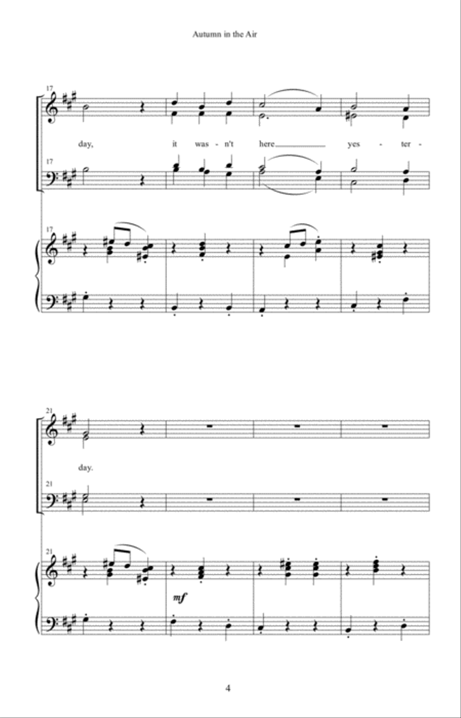 Autumn in the Air Autumn in the Air 4-Part scores gallery preview page 4