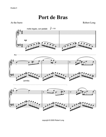 Ballet Piano Sheet Music: Port de bras (barre) from Etudes II - Piano  Method - Digital Sheet Music