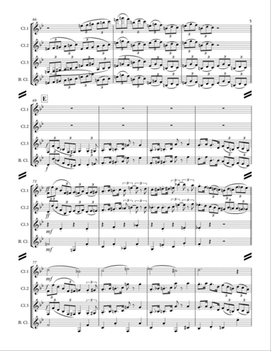 Nola (for Clarinet Quartet) Clarinet Quartet scores gallery preview page 6