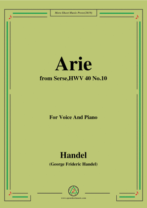 Book cover for Handel-Arie,from Serse HWV 40 No.10,for Voice&Piano
