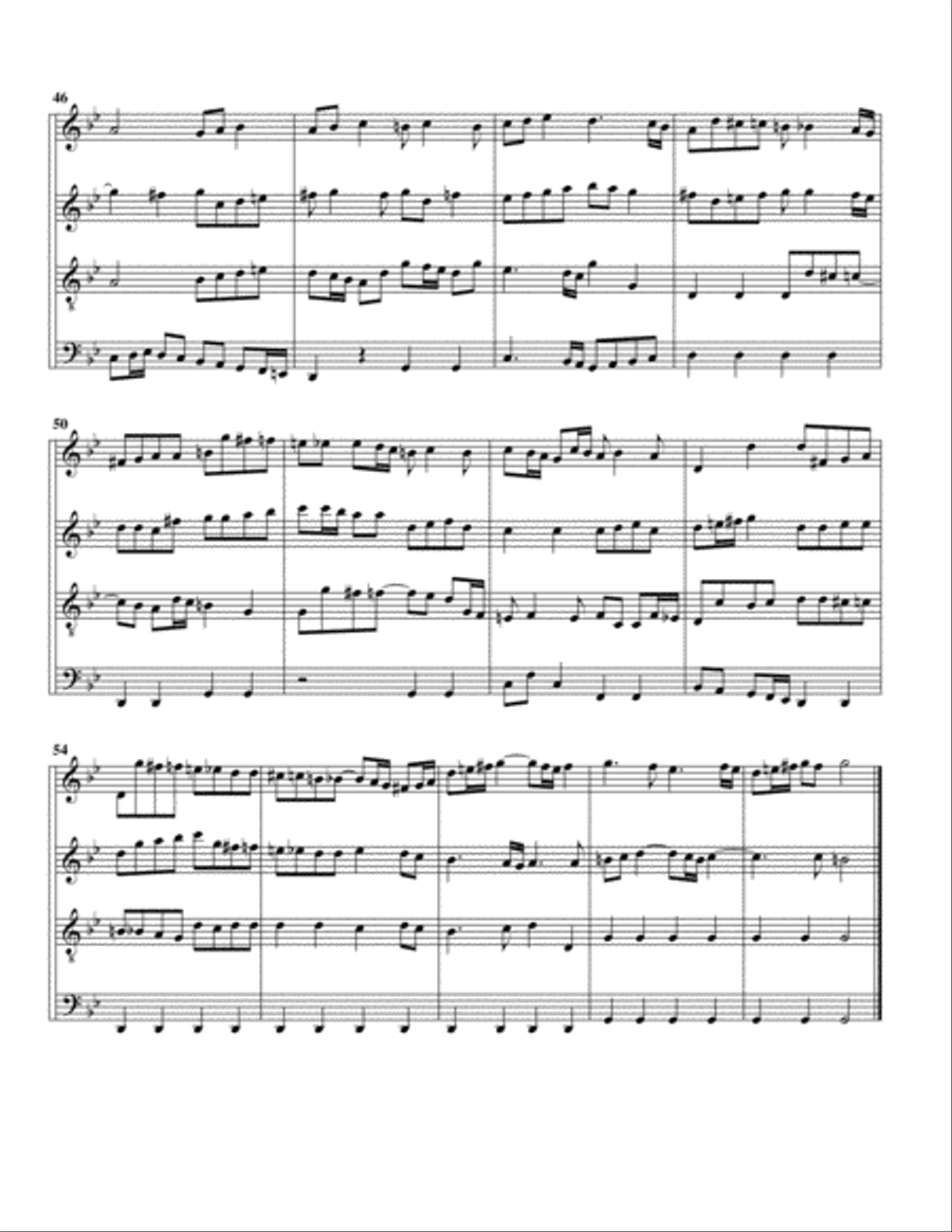 Sonata K.58 (fugue) (arrangement for 4 recorders) Recorder scores gallery preview page 4