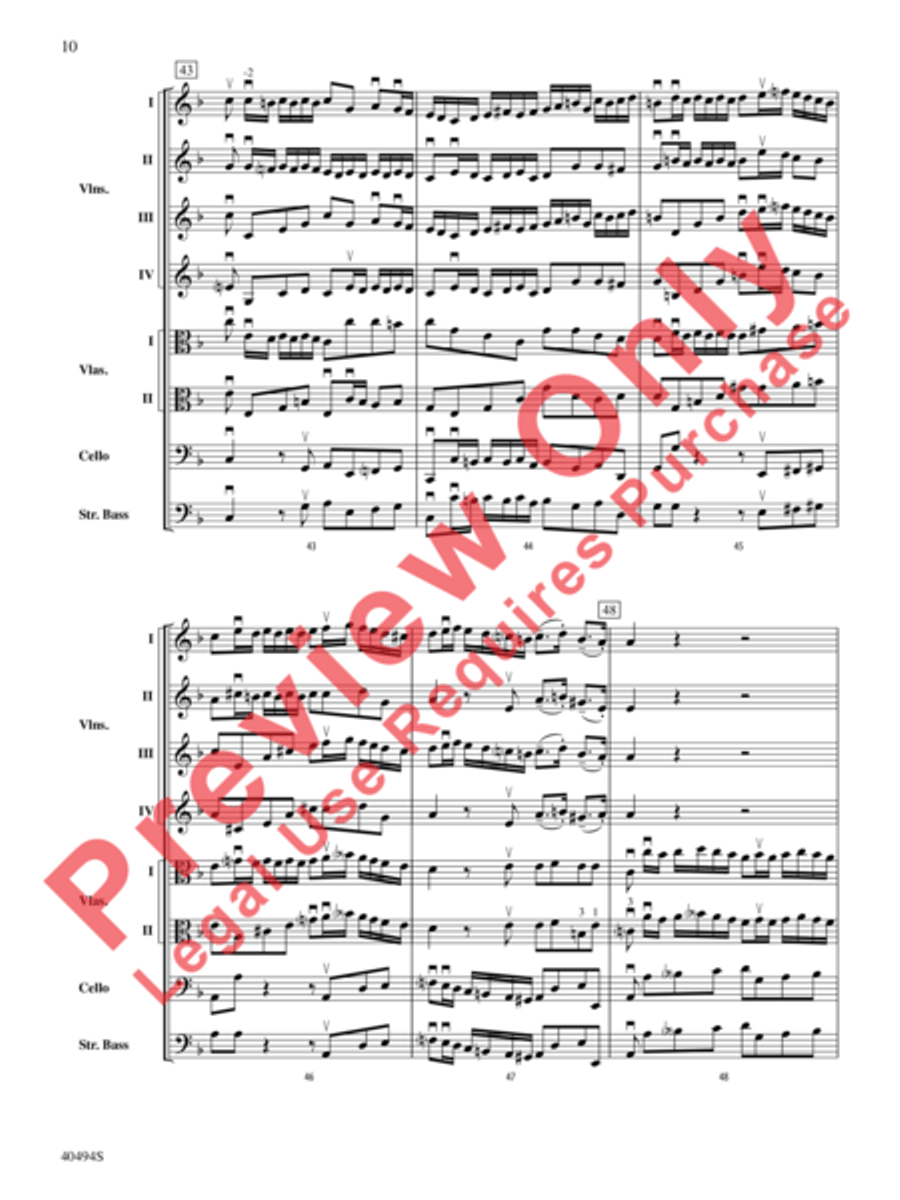 Brandenburg Concerto No. 1 in F Major String Orchestra scores gallery preview page 11