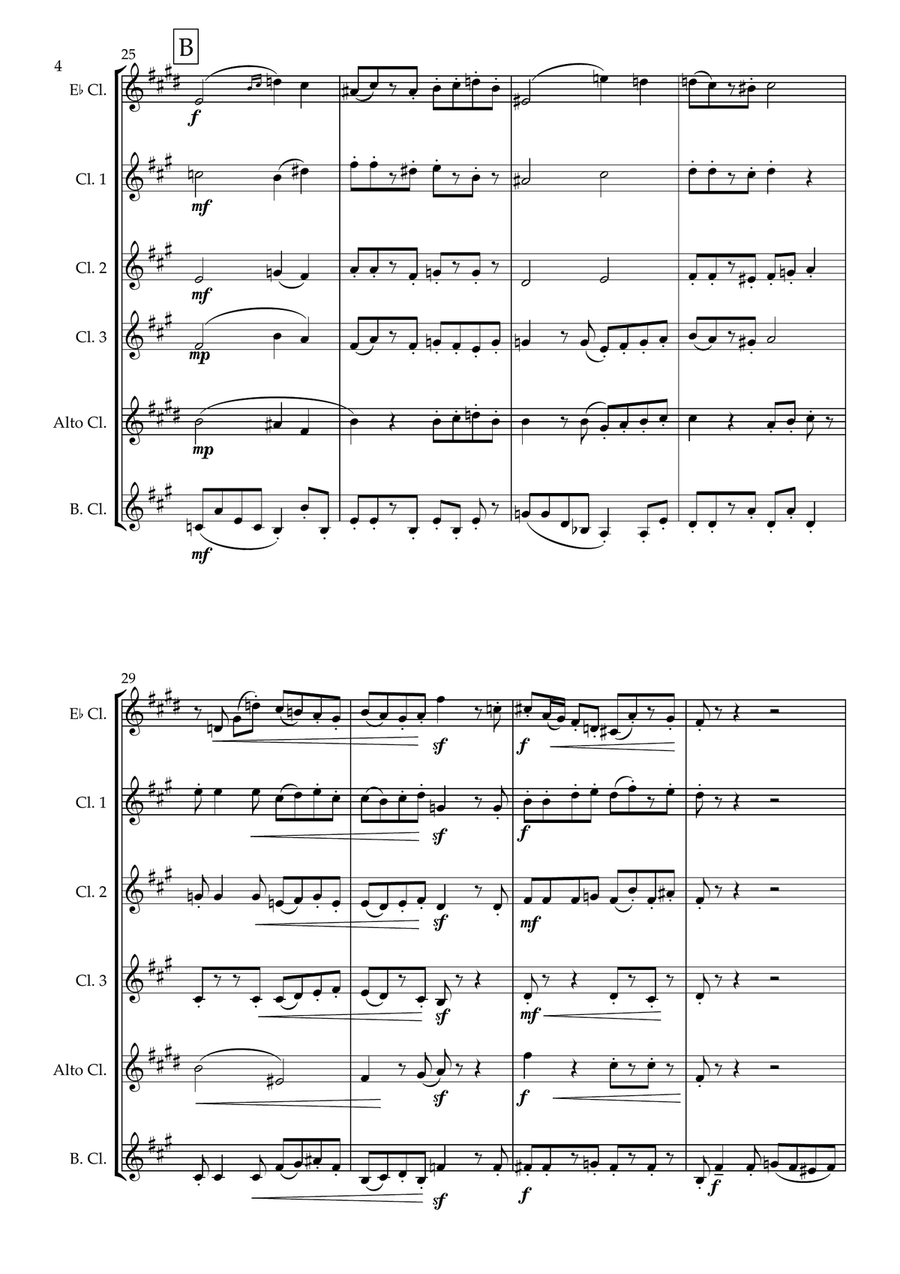 Tango for Clarinet Choir- Intermediate Clarinet Choir scores gallery preview page 5