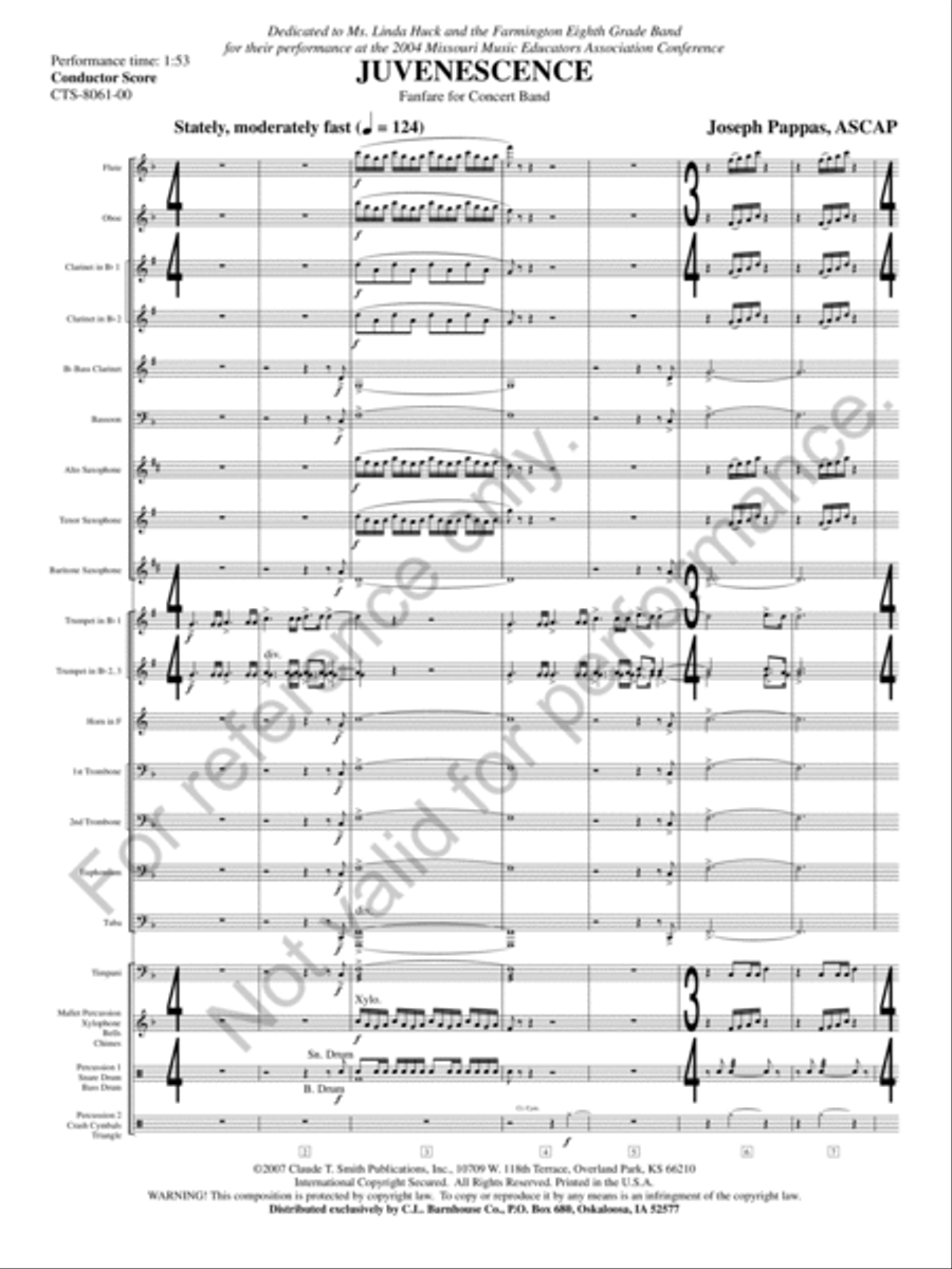 Juvenescence Juvenescence Concert Band scores gallery preview page 4