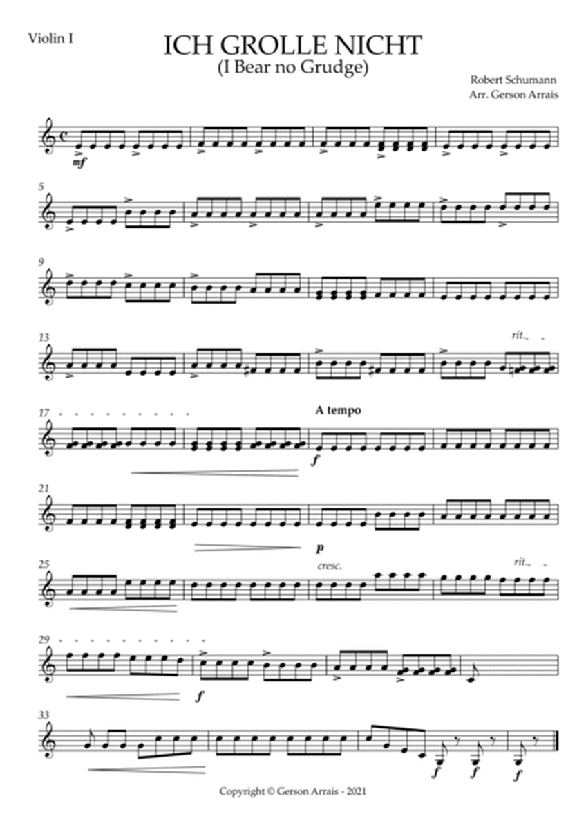ICH GROLLE NICHT - Robert Schumann - for Bb Trumpet and Strings - Score and Parts image number null