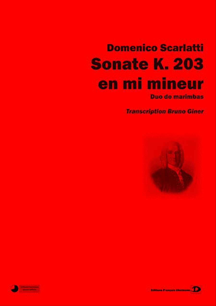 Sonate K. 203 en mi mineur. Transcription Bruno Giner Percussion scores gallery preview page 1