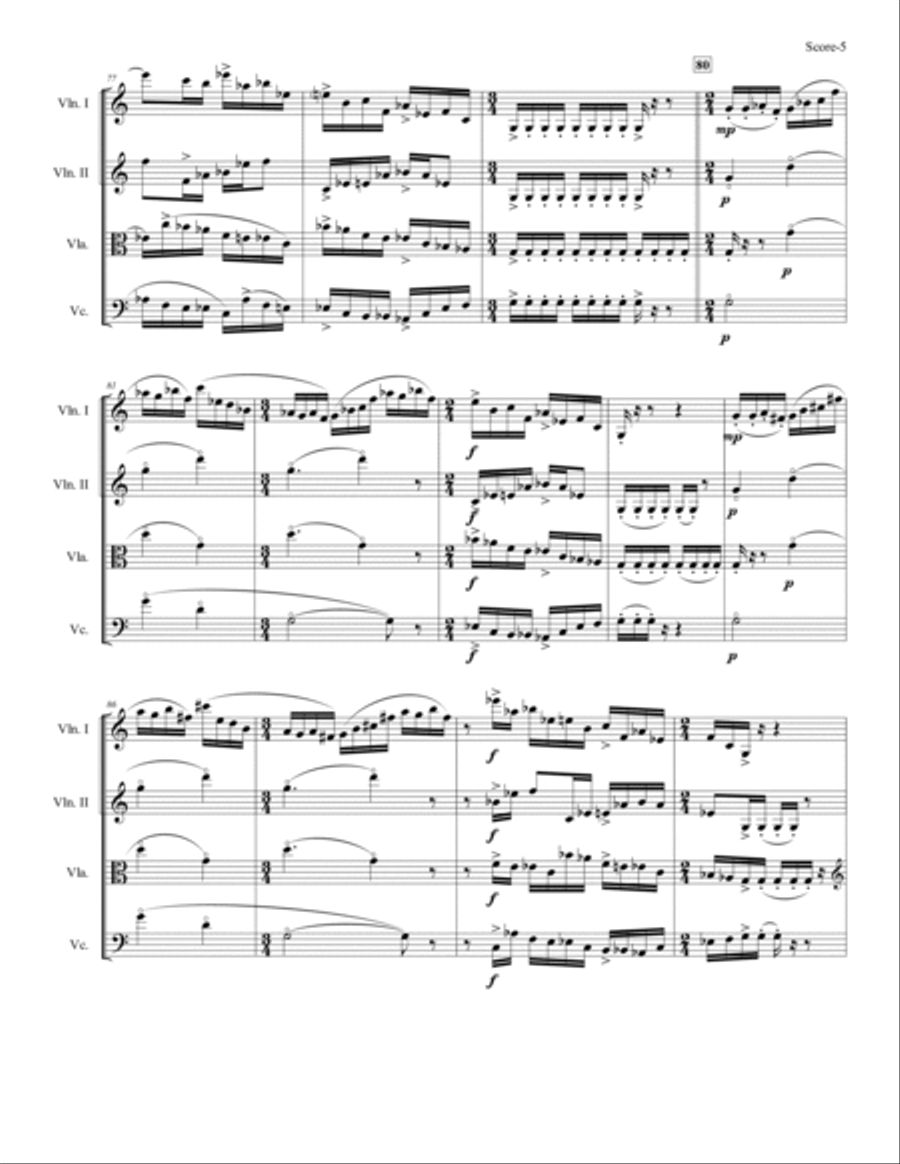 Stretto: Variations for String Quartet String Quartet scores gallery preview page 6