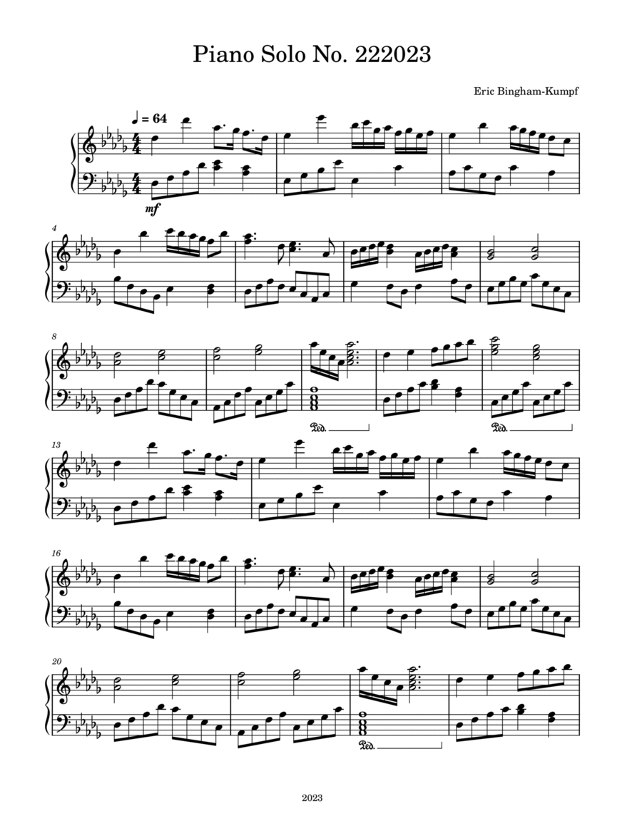 Piano Solo No. 222023 Piano Solo scores gallery preview page 1
