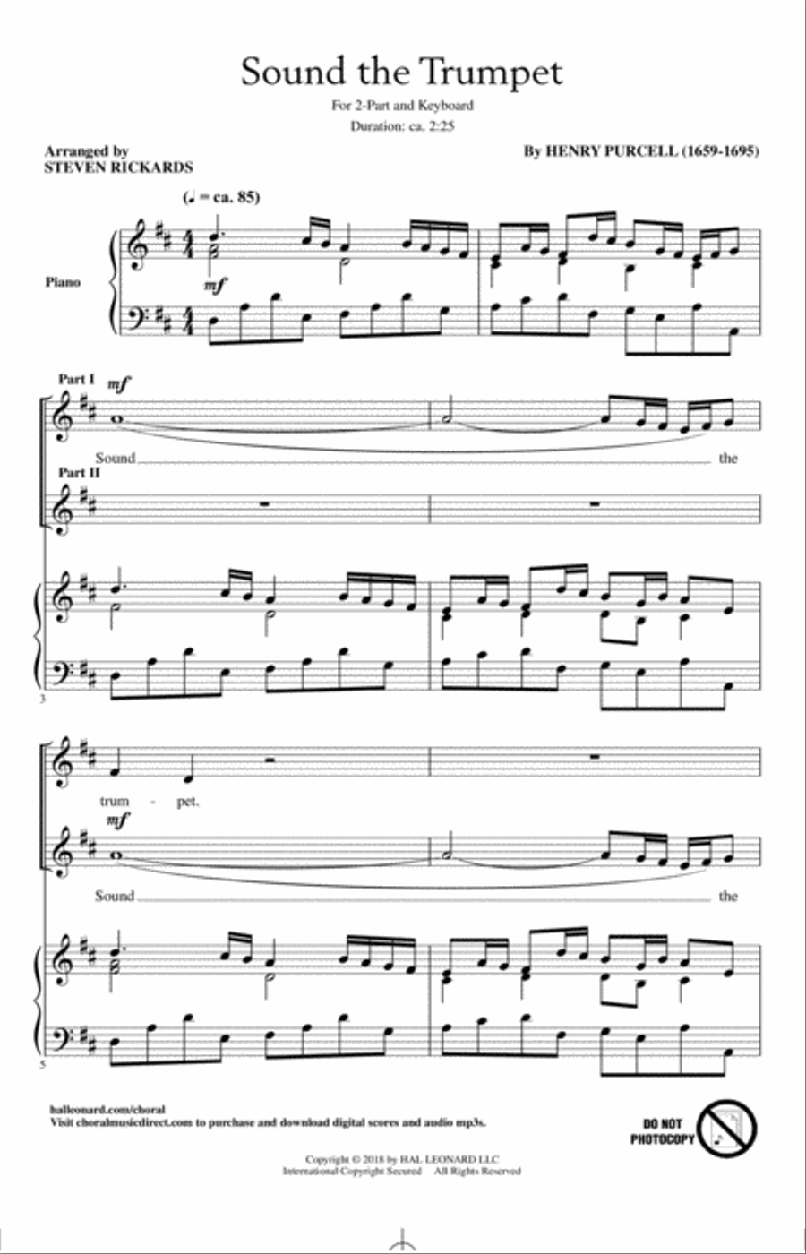 Sound The Trumpet 2-Part scores gallery preview page 1