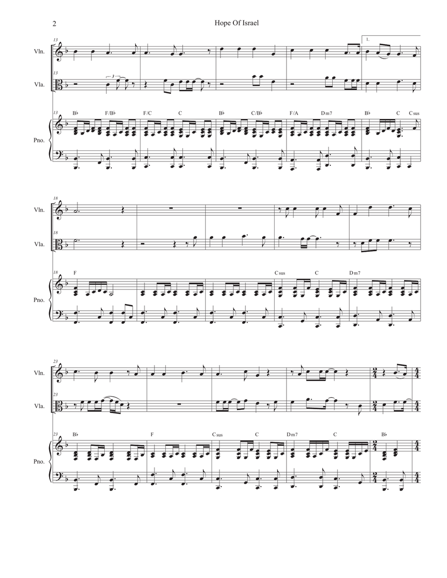 Hope Of Israel Hope Of Israel String Duet scores gallery preview page 2