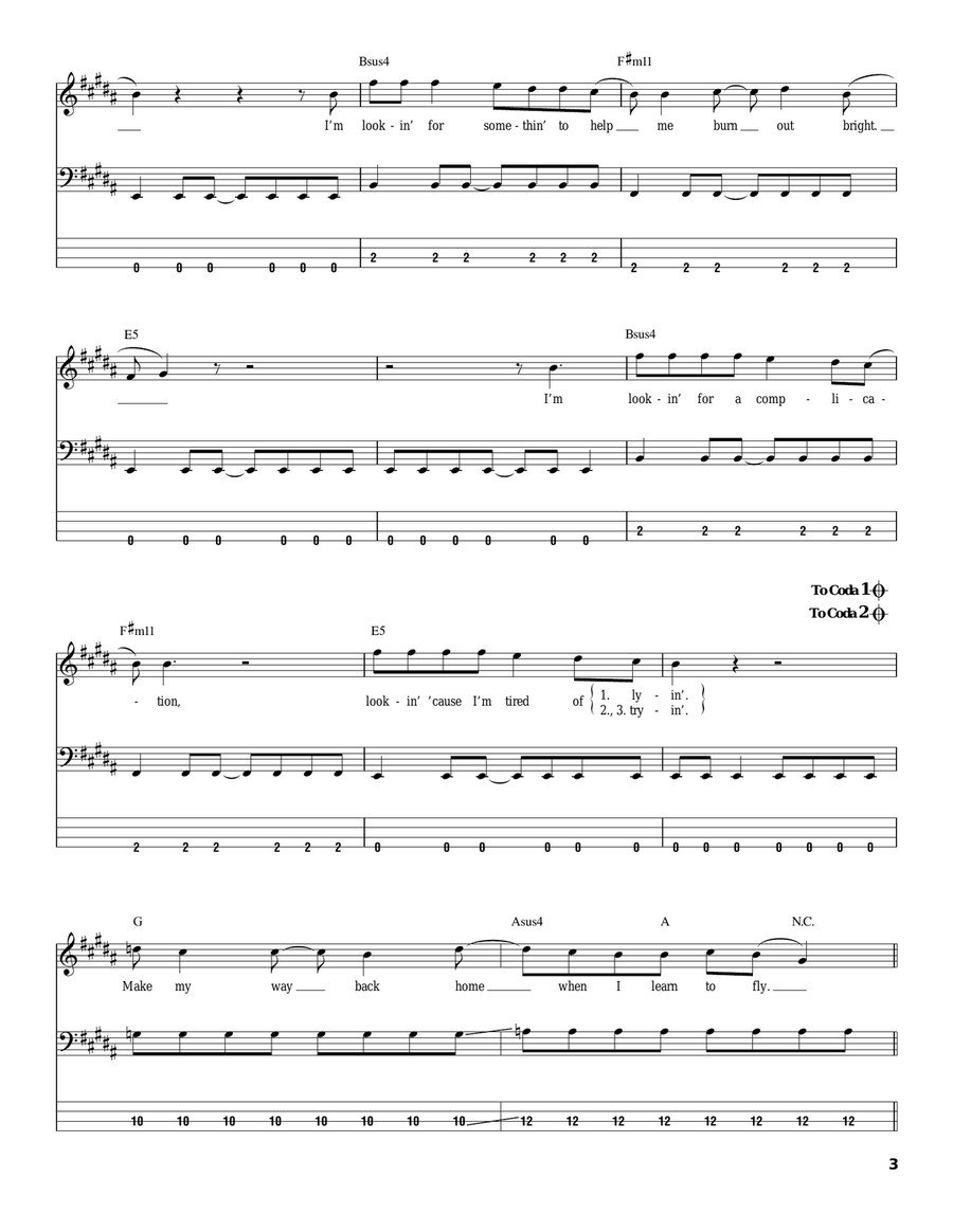 Learn To Fly Acoustic Guitar scores gallery preview page 3