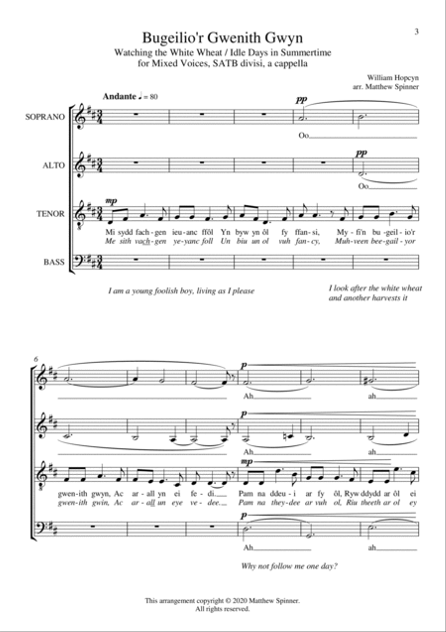 Three Welsh Love Songs for unaccompanied choir 4-Part scores gallery preview page 5