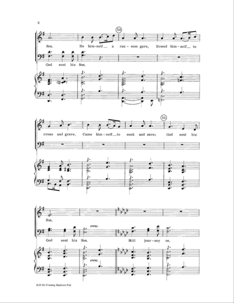 Soft the Evening Shadows Fall 4-Part scores gallery preview page 6