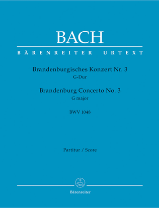 Book cover for Brandenburg Concerto, No. 3 G major, BWV 1048