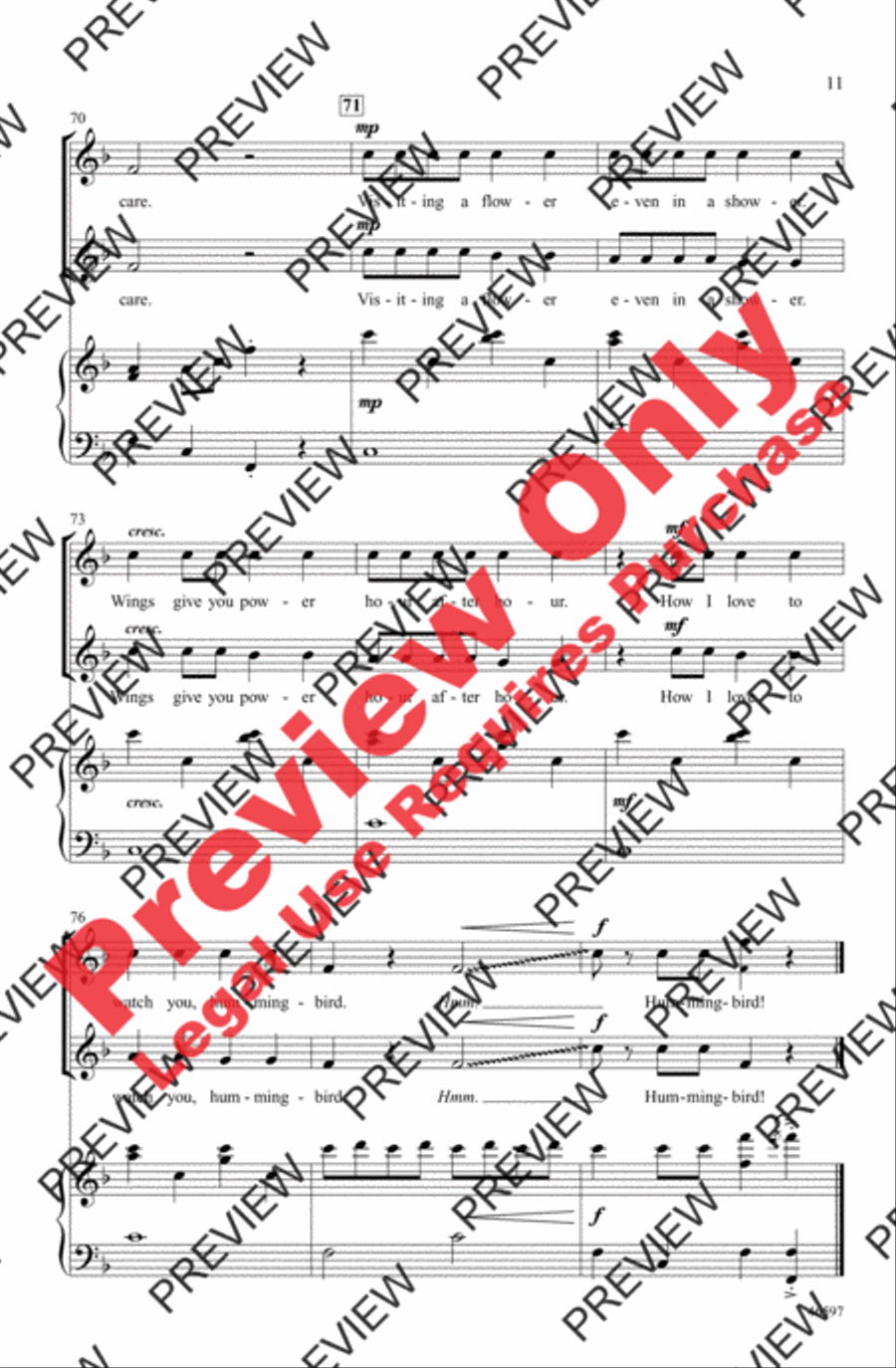 Hummingbird 2-Part scores gallery preview page 11