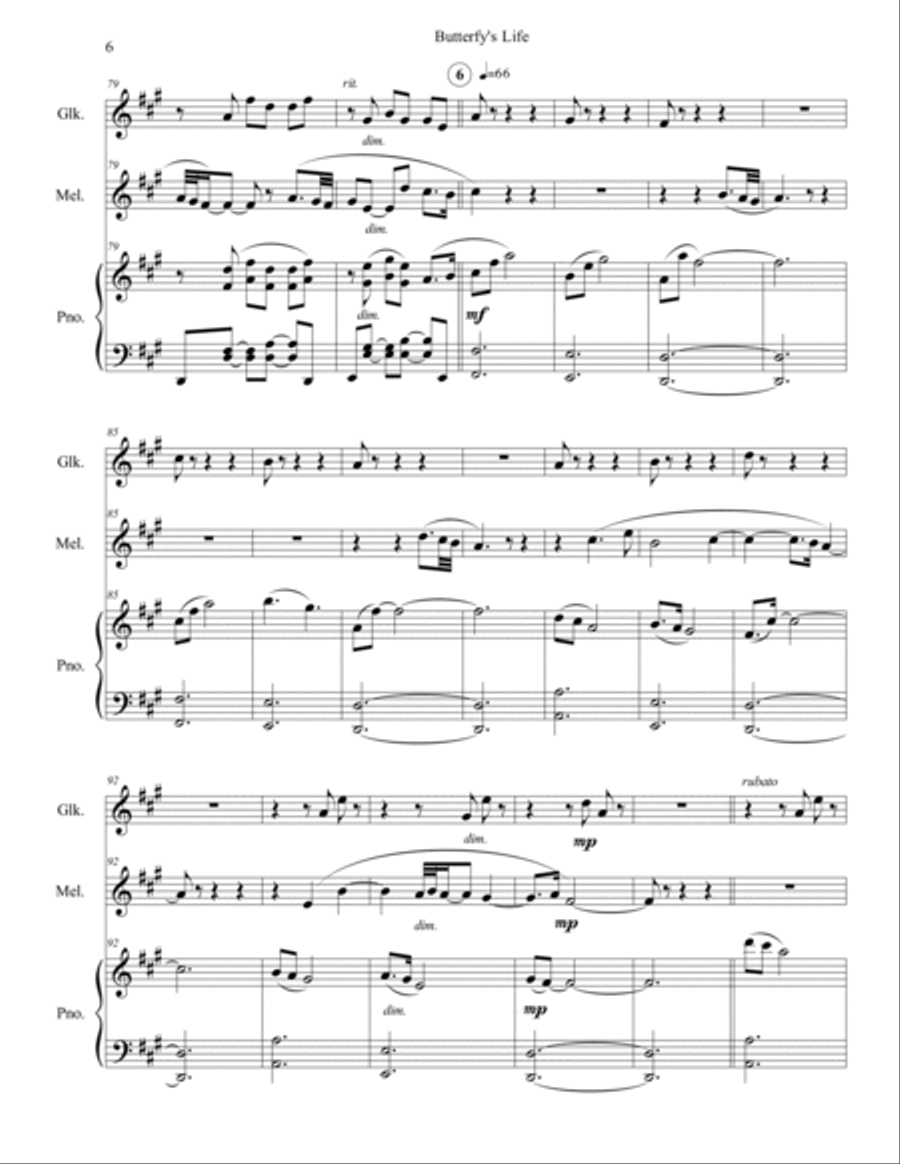 Butterfly's Life Small Ensemble scores gallery preview page 6