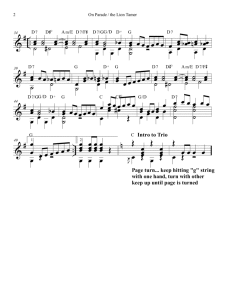 On Parade (The Lion Tamer) by John Philip Sousa for Guitar Solo image number null