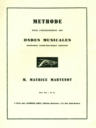 Book cover for Methode pour L'enseignement des Ondes Musicales